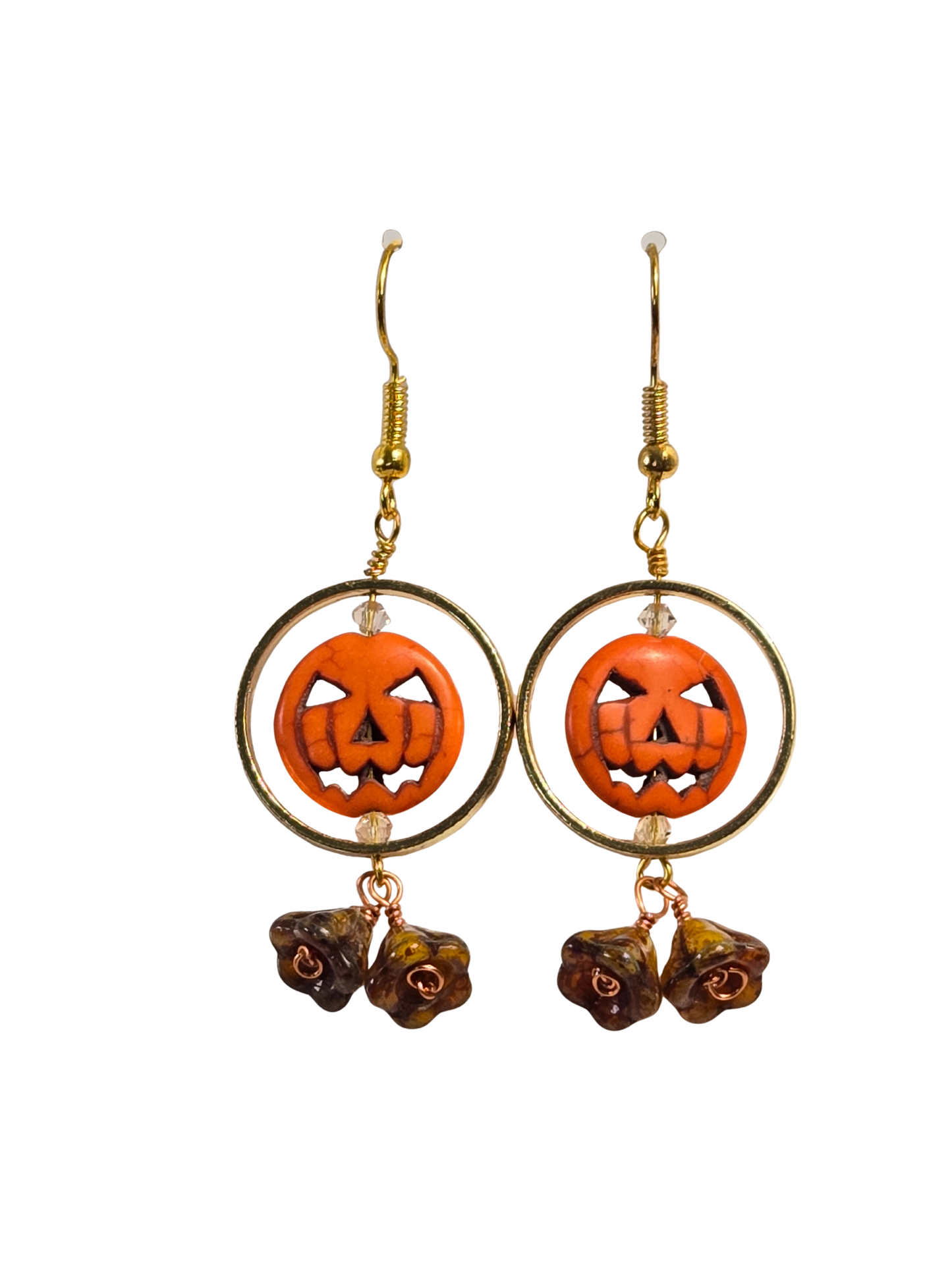 Pumpkin Hoop Dangle Earrings