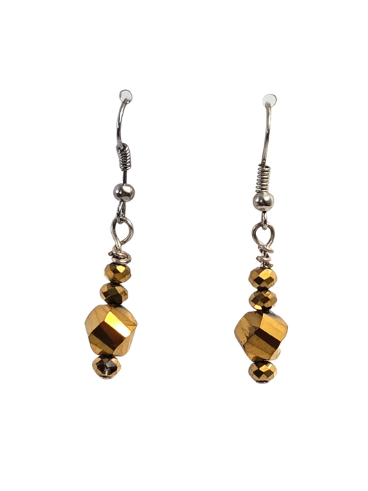 Gold Bead Drop Earrings
