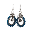 Blue Glass Bead Teardrop Earrings