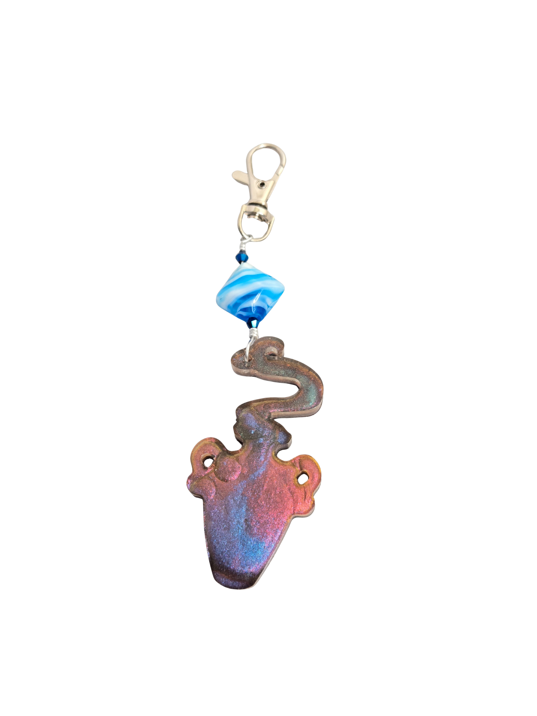 Zodiac Birthstone Purse Charm – Resin Sign & Birthstone Color Bead