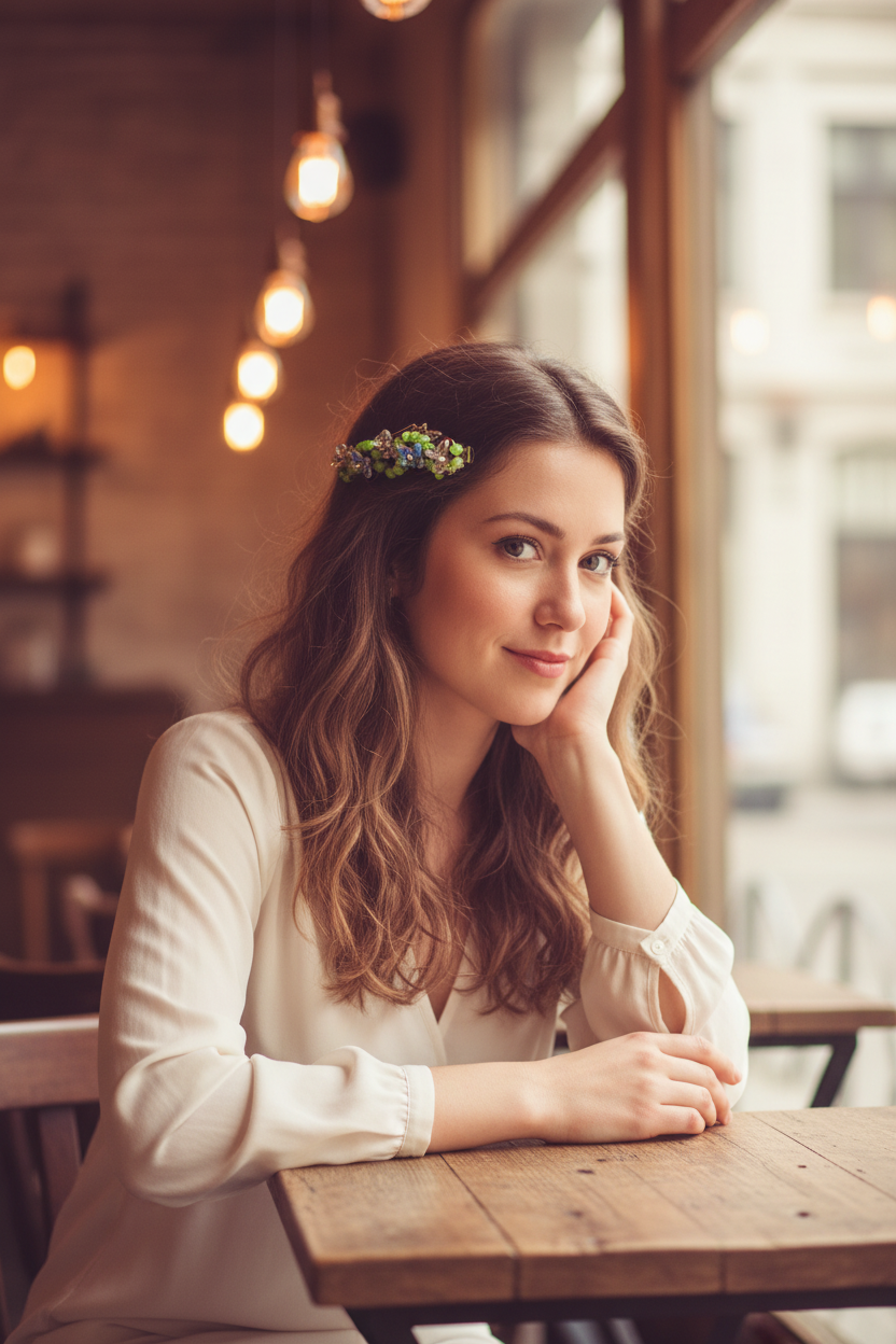 Cat Eye Butterfly Barrette Lifestyle