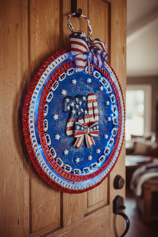 Handmade Patriotic Wreath LED Lifestyle