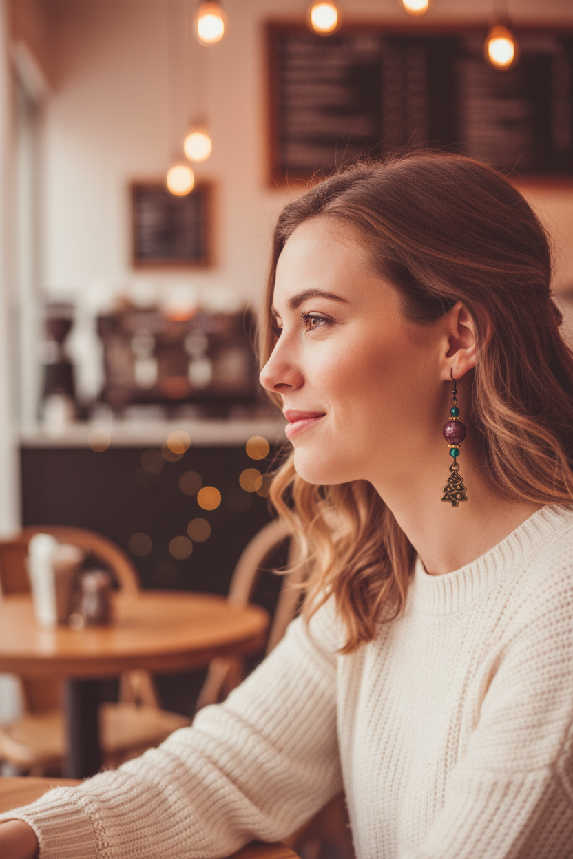 Oh Christmas Tree Earrings Lifestyle