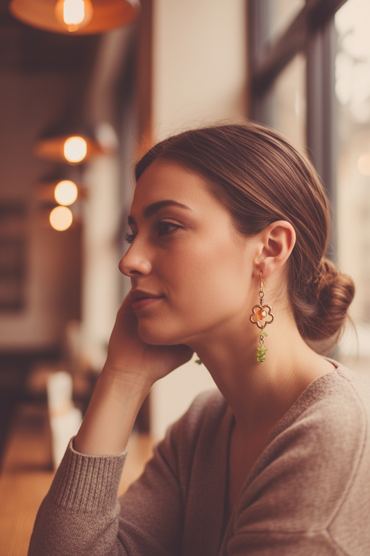 Peridot Dangle Earrings Lifestyle